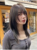 オリーブクレージュ セミロングレイヤー 赤味消しカラー