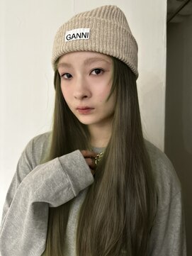 メゾンアクア 表参道(Maison ACQUA) ☆ブリーチなしダブルカラー オリーブ オリーブベージュ ボブ