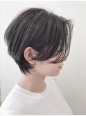ホワイトグレージュミニウルフデジタルパーマチェリーブラウン