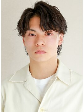 ヘアサロン ガリカ 表参道(hair salon Gallica) メンズニュアンスパーマ黒髪ツーブロックセンターパート