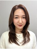 韓国ヘアー　くびれヘア　ひし形シルエット　大人可愛い