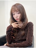 艶感ココアベージュ小顔フォワード巻きスタイル