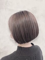 トレフル 東岸和田店(Trefle)&nbsp;ブリーチなしで作る◎透明感ミルクティーベージュミニボブ