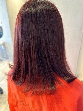 ジェコ ブラン(gecko. brun) 艶めくベリーショコラ/大人可愛い外ハネミディ #武蔵小山美容室