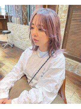 モナン(monan) ボブレイヤー/こなれミディ/アッシュピンク/くびれヘア/ロブヘア