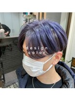 テラ 八幡山(TERRA)&nbsp;メンズ/センターパート/ケアブリーチ/紫カラー/デザインカラー