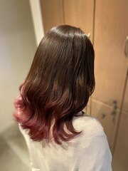 モテ髪☆暖色ピンク裾カラー