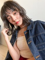 メーヴェ(Mowen) mowen×外ハネミディアム×小顔カット×ダークアッシュ