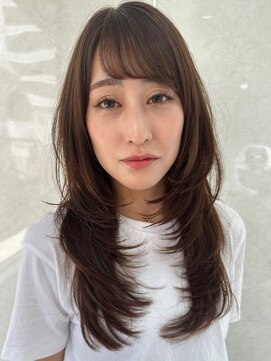 アンダーバーホワイト モデ 富田林店(_WHITE mode) ハイライトカラーミルクティーベージュレイヤーカット