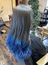 ジーワンヘアー(G1 HAIR) 毛先カラー×ブルー