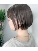 大人可愛い20代30代40代黒髪前下がりショートボブ丸みショート◎