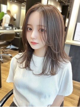 ラフィット 下大利店(lafit) ミルクティーベージュ　レイヤーカット　韓国風