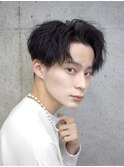 熊本ツイストスパイラル 無造作センターパート メンズパーマ