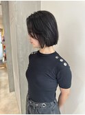 YOKE 切りっぱなしボブ丸くないボブ顔周りアッシュブラック