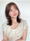くびれ外ハネレイヤーカットショコラブラウンカラー