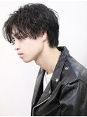 ツイスト ツイスパ センターパート 波巻き パーマ
