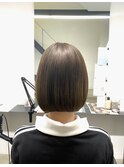 切りっぱなしボブ/エアリーロング/美髪/ピンクブラウン/ショート