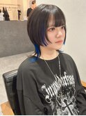 キュートな中性ウルフ/ポイントエクステ/青