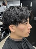 ハイトーンカラー/マッシュパーマ/men's/