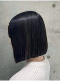 小顔に見せるヘア/ワンレン/ボブウルフ/ネビージュ/黒髪カタログ