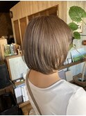 ショートミディアム×グレージュ
