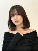 ワンカールボブ 顔まわりレイヤー深みブラウン