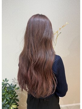 シヨン(ciyon.) 艶ピンクブラウン☆韓国くびれレイヤーロング