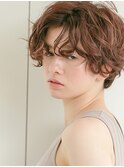 【花本】ショートパーマ 前髪センターパート　ショートマッシュ