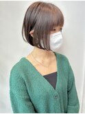 大人かわいい前下がり丸みボブ前髪あり20代30代40代髪型