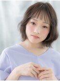 オン眉ミストバングゆるふわ巻きミニボブb古河20代30代40代
