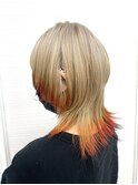 個性的にウルフ　スソカラーオレンジm