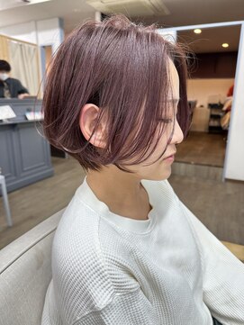 ルアン 上通り(ruen) 前髪長め大人ショート くすみラベンダー 熊本 ruen 山田大貴