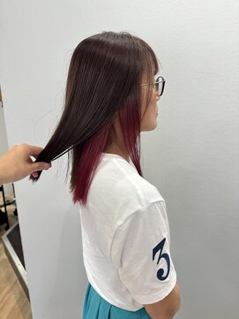 ループ バイ エスポワール(LoooP by Espoir) インナーカラー　ピンクレッド