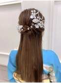 お着物ヘアアレンジ☆ストレートハーフアップ