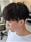 栃木メンズパーマメンズカットセンターパートメンズマッシュ緩め
