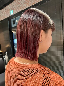 オーガニック アトリエ 大宮(organic+atelier) 20代30代40代ワンカール小顔補正立体カットピンクアッシュ