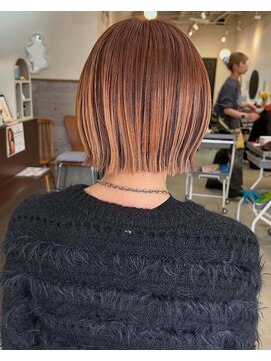 ラック 津田沼(LUCK) オレンジボブダブルカラーインナーカラーケアブリーチ