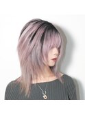 バレイヤージュ風薄ピンクカラー◎