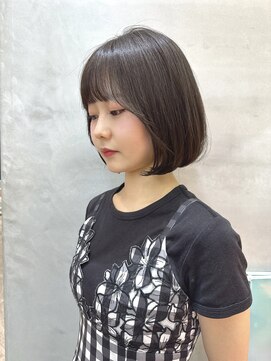 ロンドポレール 北千住(Lond polaire) ミニウルフチェリーブラウンブリーチなしショートボブ前髪