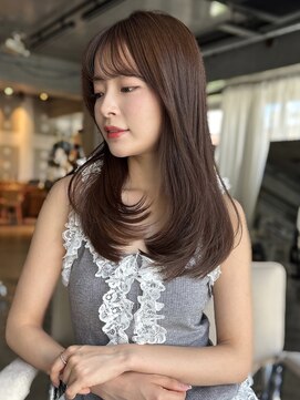 エインアンリー 明治神宮前(AIN.ANLY.) 韓国ヘア顔周りレイヤー青髪似合わせカット20代30代