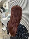 ナチュラルな艶感で誰でも映える柔らかブラウンロング