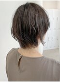 say.ショートボブひし形ショートハイライトヘーゼルグレージュ