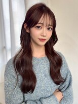 アンニュ(annuy)&nbsp;韓国風くびれヘア 顔周りカット 20代 カシスレッドカラー 艶髪