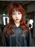 【GEEKS渋谷】ハッシュカット/ロングウルフ/ワンブリーチ/暖色系
