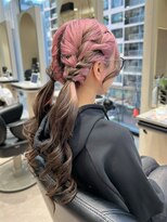 タヤ 天神店(TAYA)&nbsp;ハイトーンカラー/編み込みヘアアレンジ