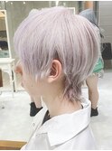 ホワイトピンクラベンダー×メンズウルフショート