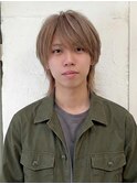 ブリーチなしダブルカラー｜ミルクティベージュ｜メンズ｜ウルフ