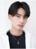 メンズ毛流れニュアンスパーマリバースセンターパート