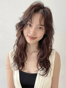 カバーヘア ブリス 戸田公園西口店(COVER HAIR bliss) 秋ブリーチなしウェーブパーマロングかきあげ前髪小顔p戸田公園