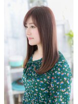 ミック ヘアアンドビューティー 大山店(miq  Hair&Beauty)&nbsp;斜めバング×ピンクブラウン★小顔スイートロング